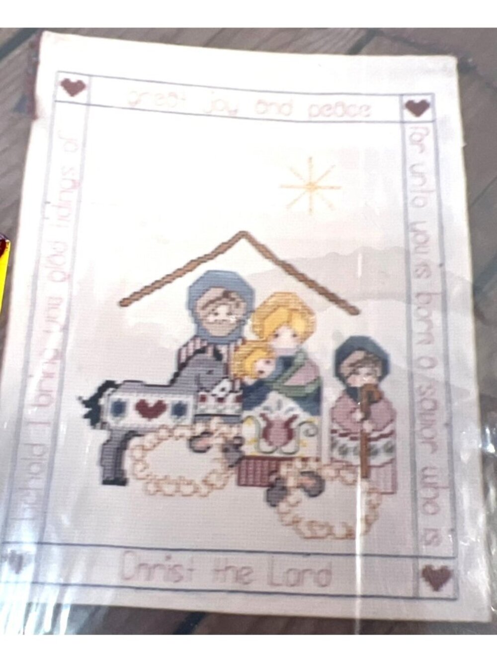 Dry Creek Designs Nativity Banner Cross Stitch Kit With Brass Horn Hanger